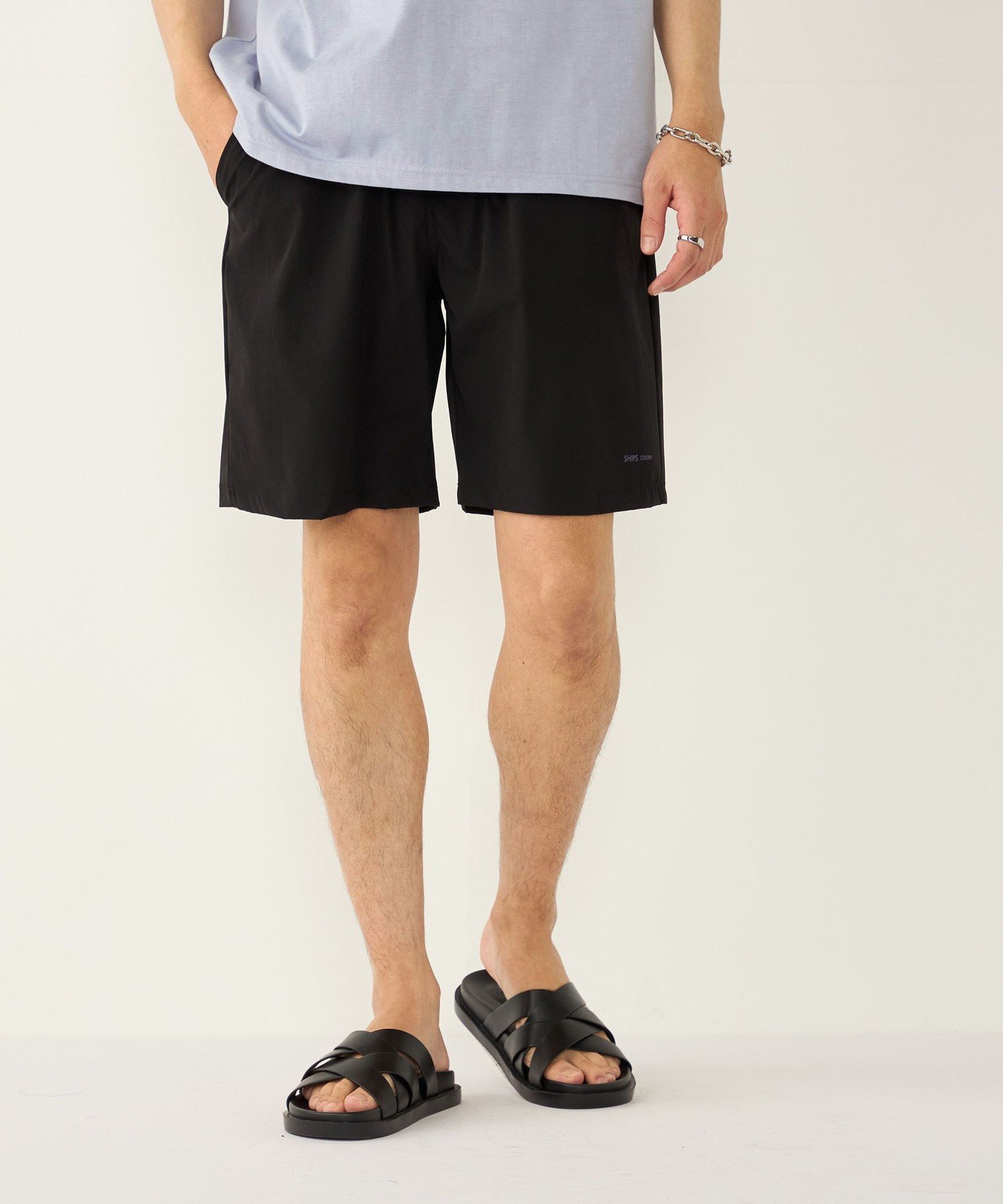SHIPS Colors:＜接触冷感・洗濯機可能＞ストレッチ カラー ショート パンツ シップス パンツ その他のパンツ ブルー グリーン オレンジ ブラック