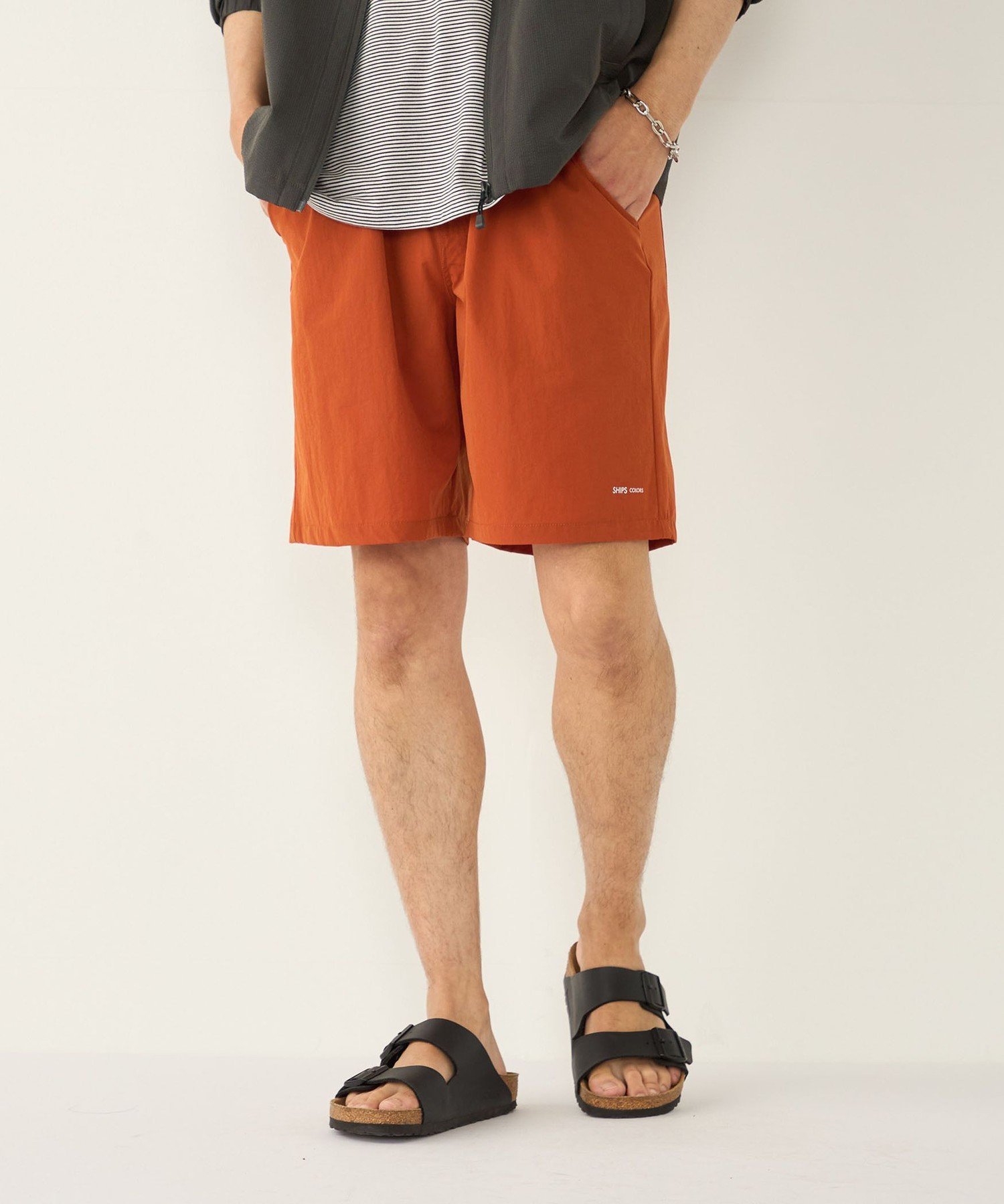 SHIPS Colors:＜接触冷感・洗濯機可能＞ストレッチ カラー ショート パンツ シップス パンツ その他のパンツ ブルー グリーン オレンジ ブラック