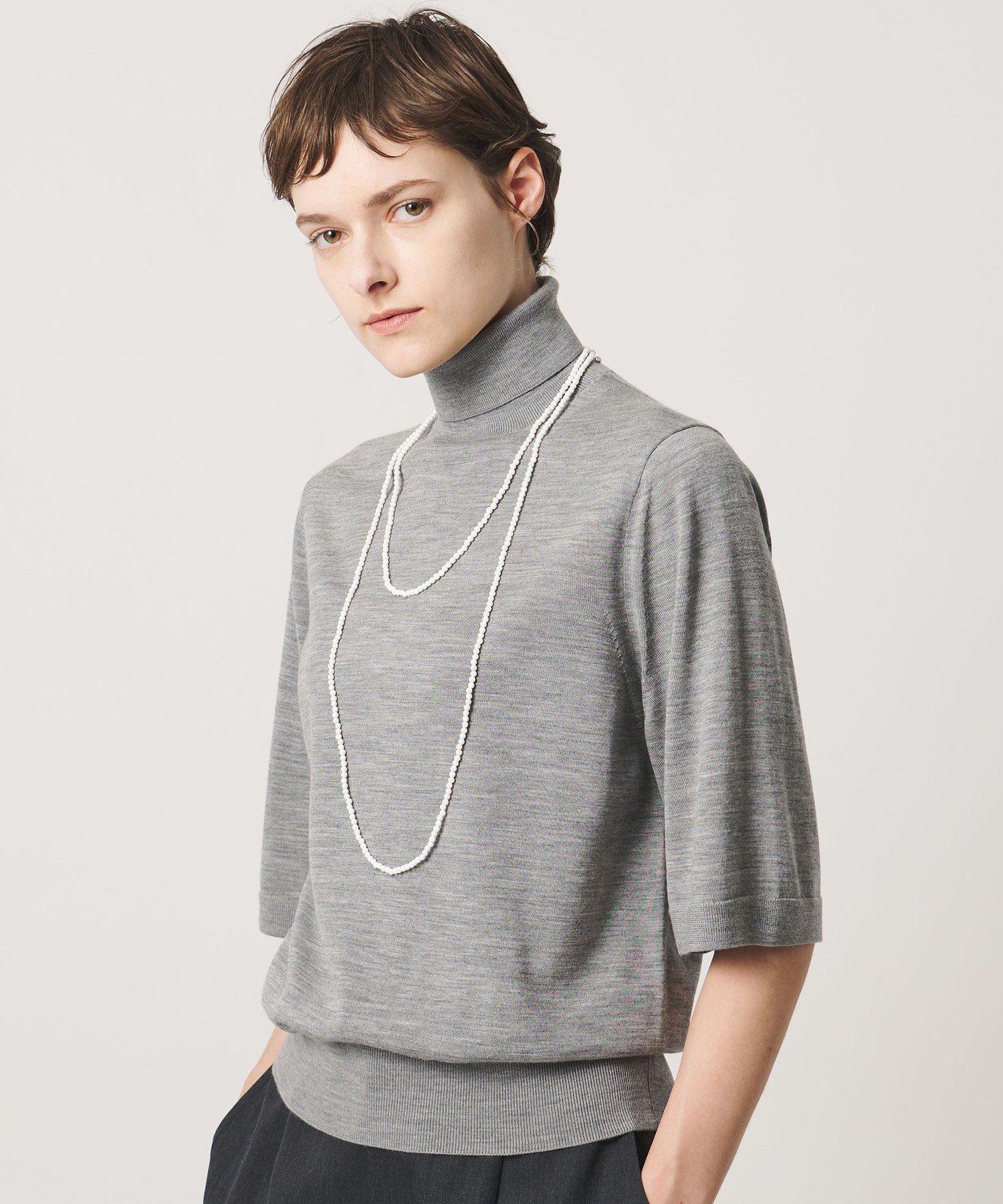 【別注】＜Haute Joaillerie AKIO MORI＞ホワイトオニキス ロングネックレス 4*160 ユナイテッドアローズ アクセサリー・腕時計 ネックレス ホワイト