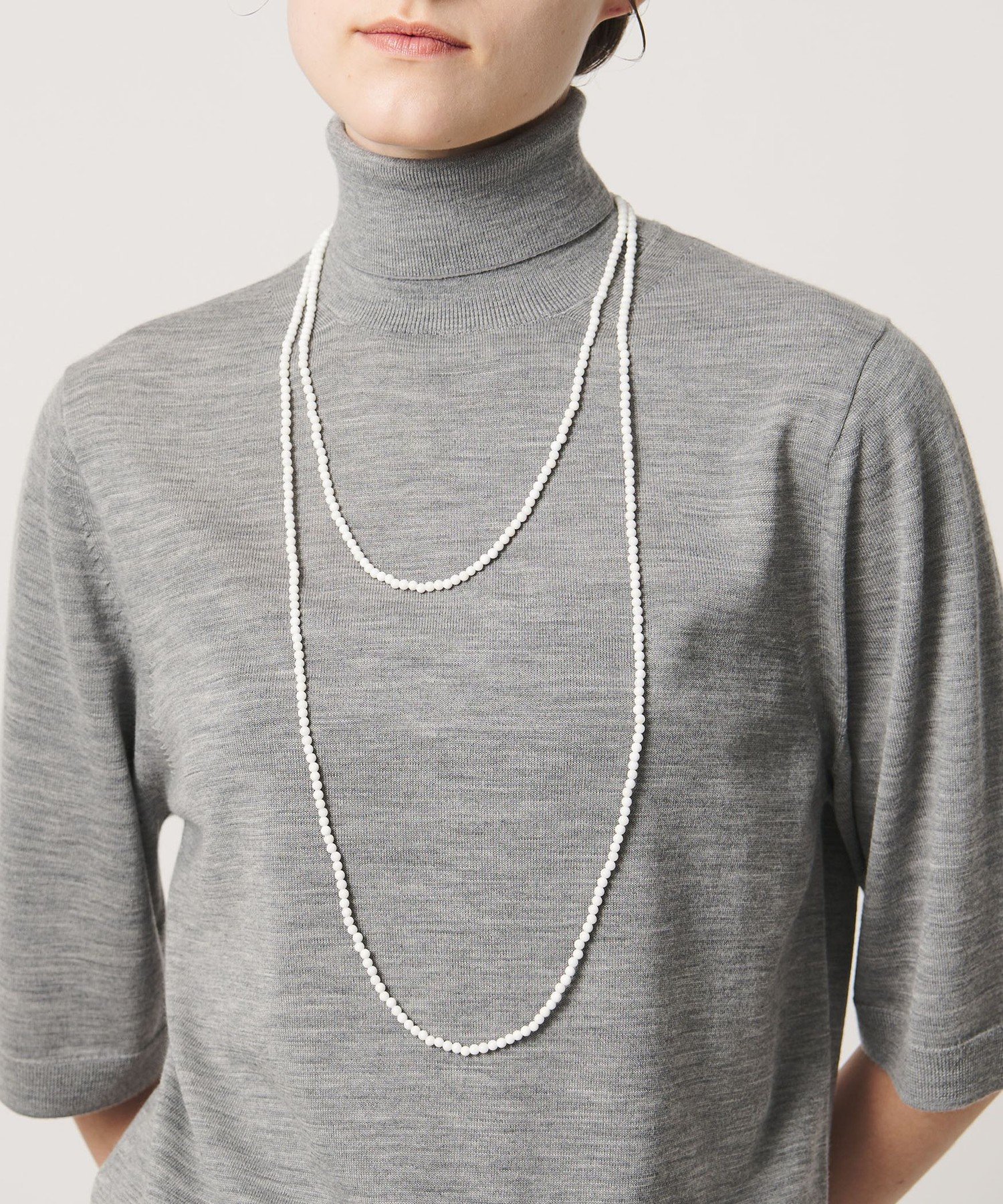 【別注】＜Haute Joaillerie AKIO MORI＞ホワイトオニキス ロングネックレス 4*160 ユナイテッドアローズ アクセサリー・腕時計 ネックレス ホワイト
