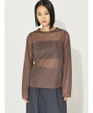 MIDIUMISOLID MIDIUMISOLID for Ladies クルーネックシアープルオーバー マーコート トップス カットソー・Tシャツ ブラウン ...
