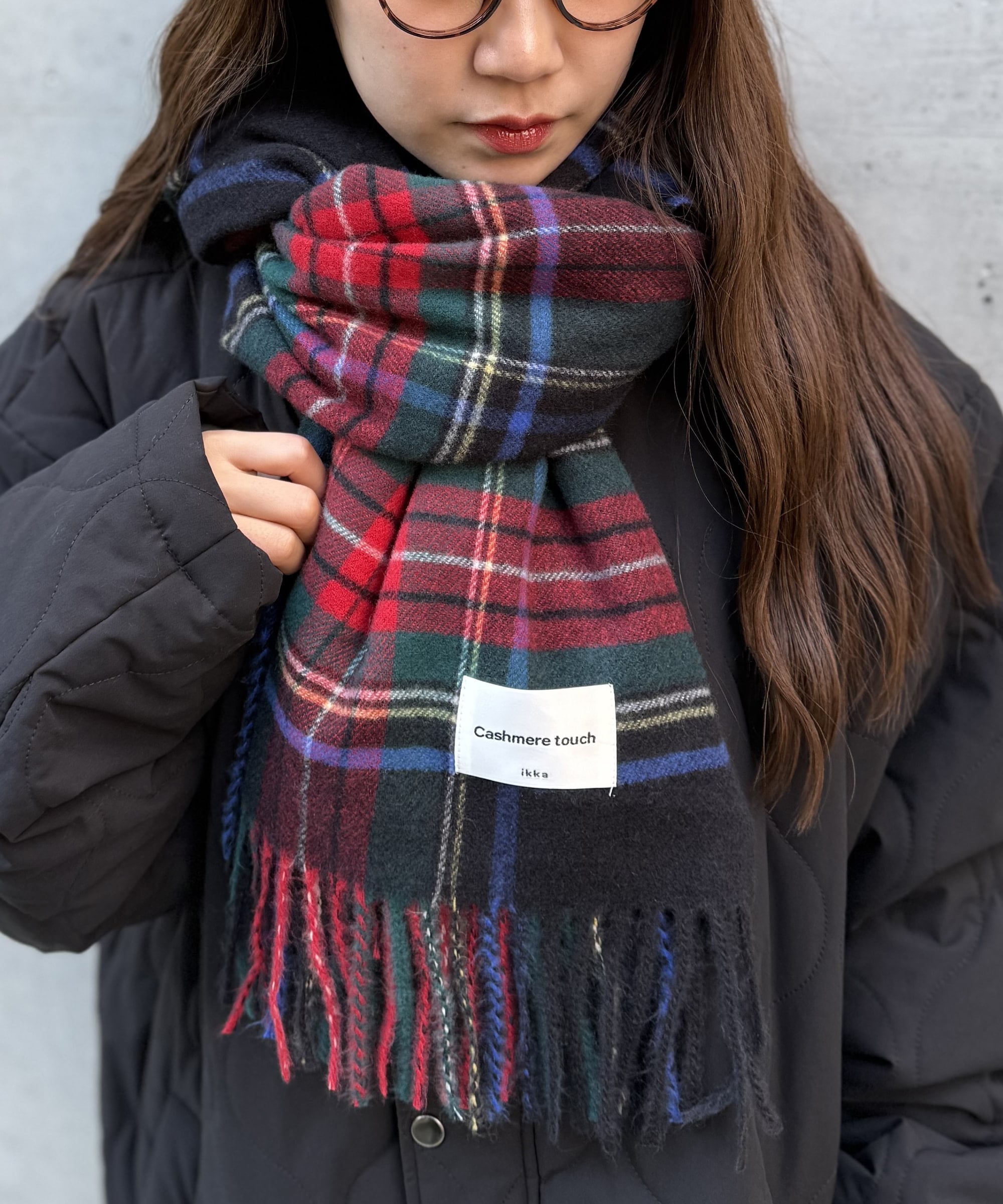 楽天市場】マフラー チェック（カラーレッド）（バッグ・小物