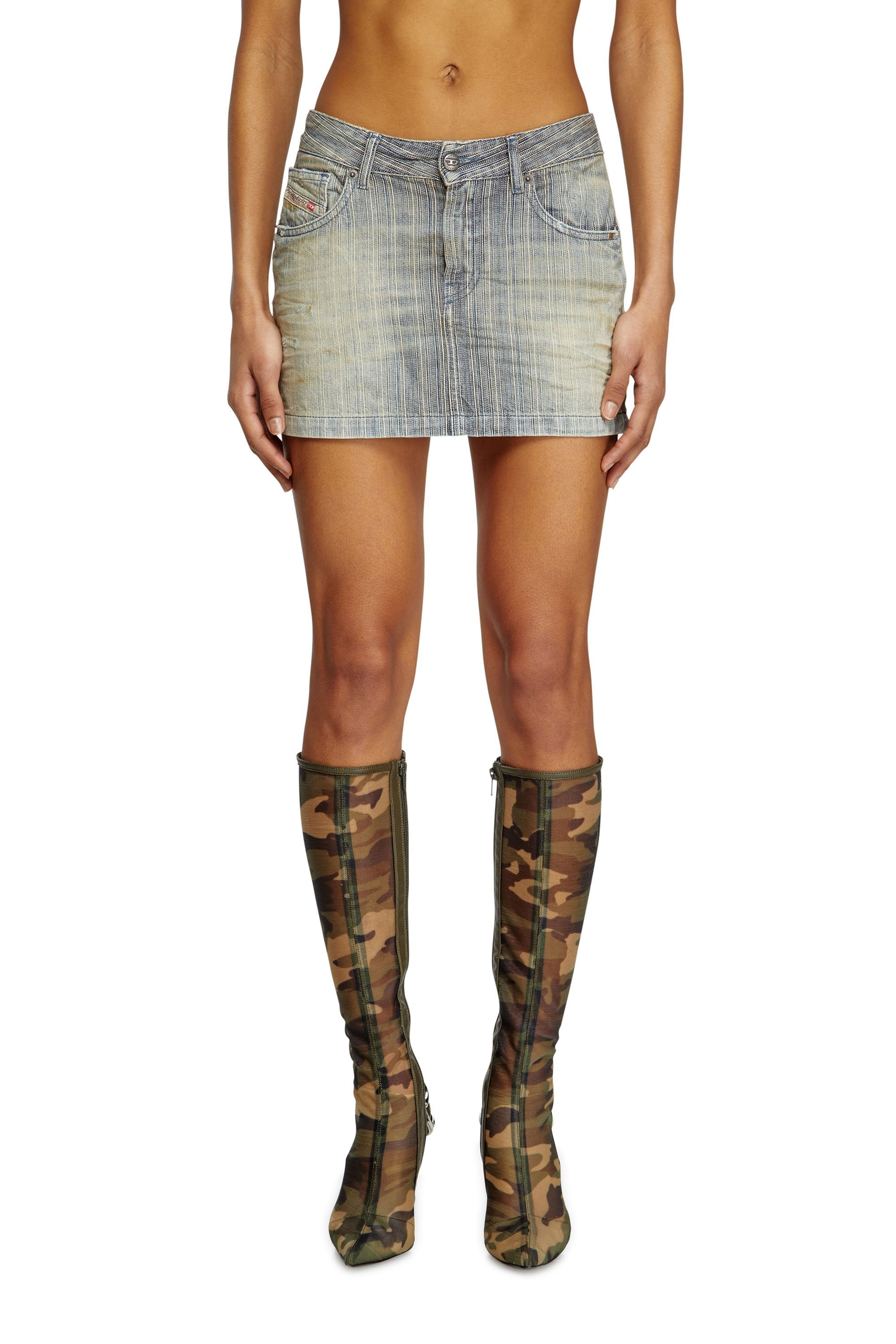 DIESEL ウィメンズ デニムスカート DE-RON ディーゼル スカート その他のスカート ブルー【送料無料】