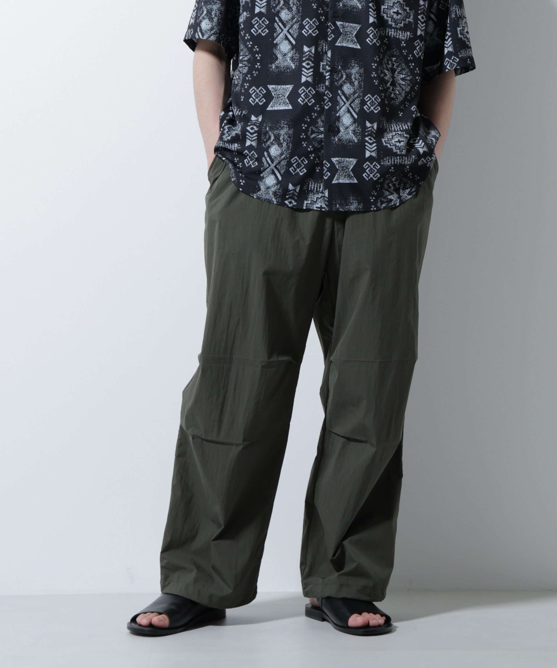 【SALE／10%OFF】NANO universe ライトウェイトバギーパンツ ナノユニバース パンツ その他のパンツ ブラック カーキグリーン グレー【送料無料】