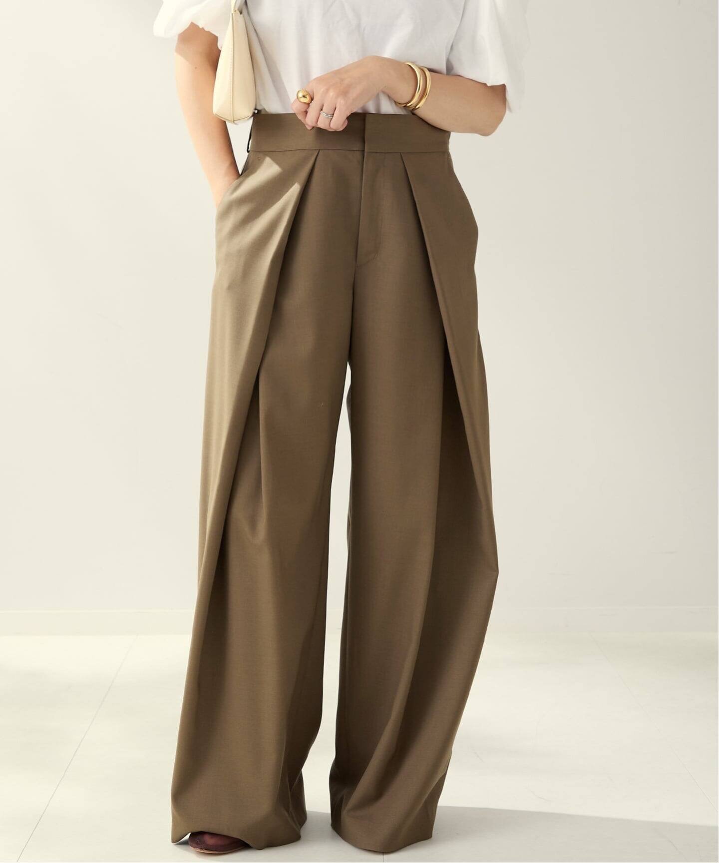 plage R'IAM WOOSTED パンツ プラージュ パンツ スラックス・ドレスパンツ ネイビー カーキグリーン【送料無料】のサムネイル