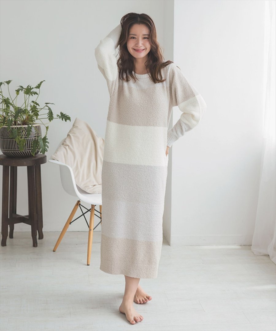 Donoban もこもこルームウェアワンピース ドノバン インナー・ルームウェア パジャマ ブラック ピンク ..