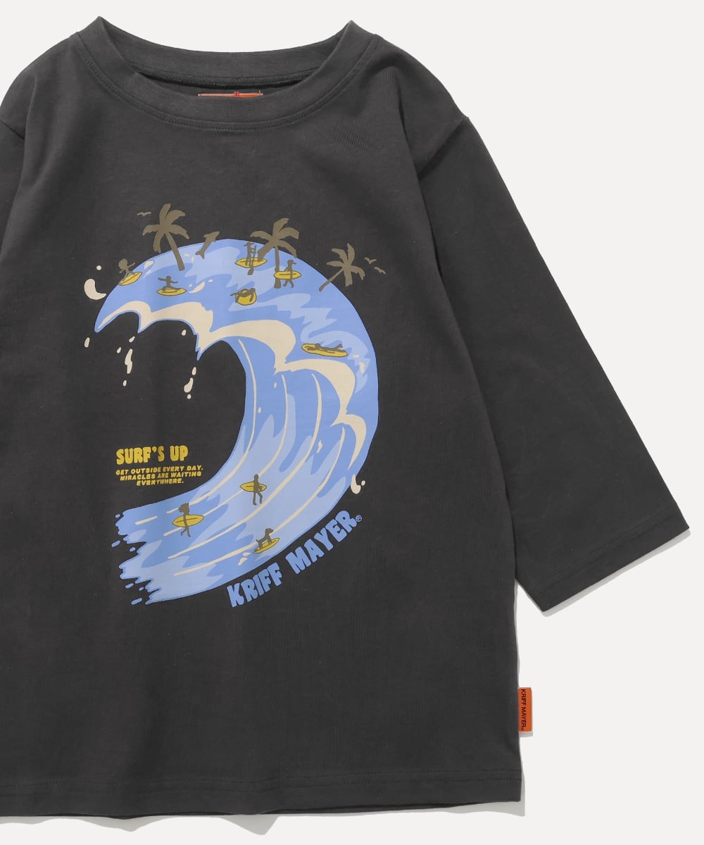 T-Shirts （Half Sleeves） - KRIFF MAYER (K)楽LUCK七分袖T(波) クリフメイヤー トップス カットソー・Tシャツ イエロー ネイビー ホワイト グレー