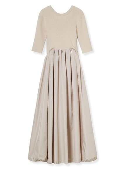 【SALE／50%OFF】emmi ニットドッキングタフタワンピース エミ ワンピース・ドレス ワンピース【送料無料】