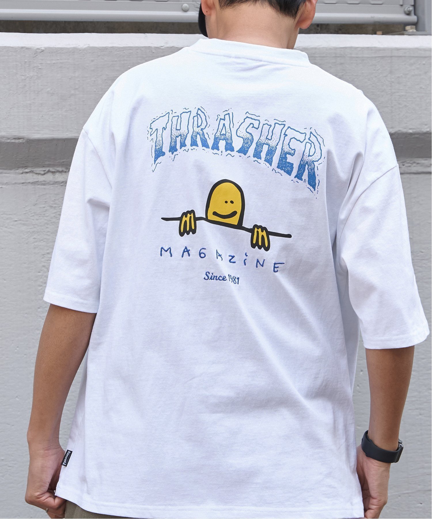VENCE share style MENs THRASHER スラッシャー マークゴンザレスロゴTシャツ ヴァンス エクスチェンジ トップス カットソー・Tシャツ グレー ホワイト ブラック