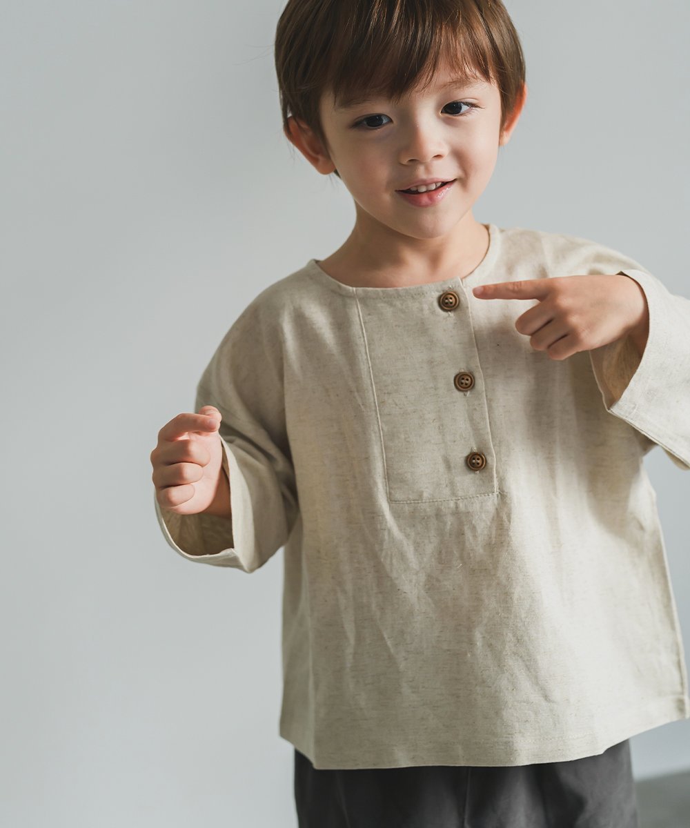 【SALE／20%OFF】riziere フロント釦ノーカラーナチュラルブラウス リジェール トップス シャツ・ブラウス ホワイトのサムネイル