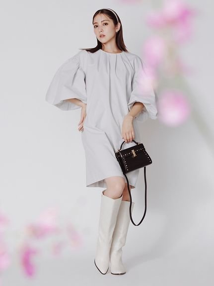 【SALE／20%OFF】CELFORD ベルスリーブコクーンワンピース セルフォード ワンピース・ドレス その他のワンピース・ドレス グレー ピンク ブラック【送料無料】のサムネイル