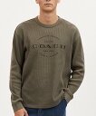 【SALE／70%OFF】COACH OUTLET リラックスド ワッフル ニット サーマル コーチ　アウトレット トップス カットソー・Tシャツ グリーン【送料無料】