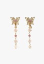 ANNA SUI 蝶モチーフ 2WAYイヤリング アナ スイ アクセサリー・腕時計 イヤリング・イヤーカフ ベージュ【送料無料】