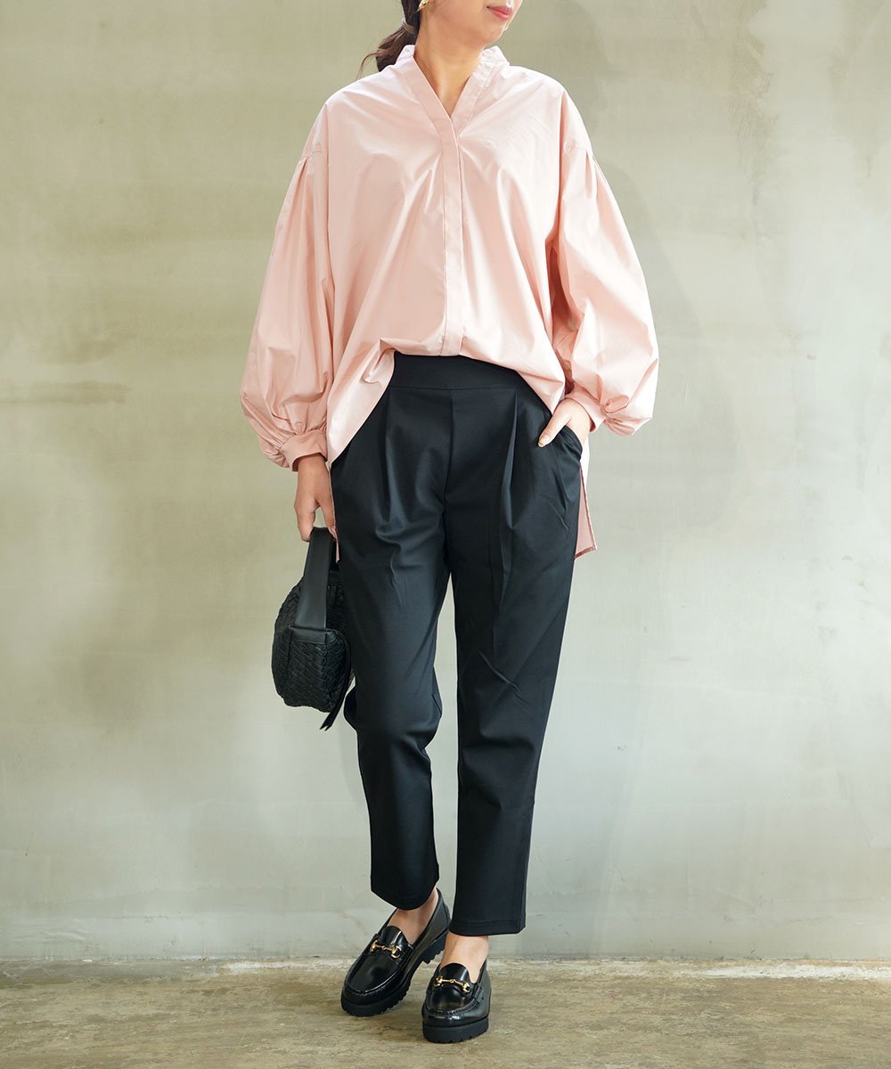 PUPULA ププラ スムースコットンポンチ テーパードパンツ ブルーコムブルー パンツ その他のパンツ