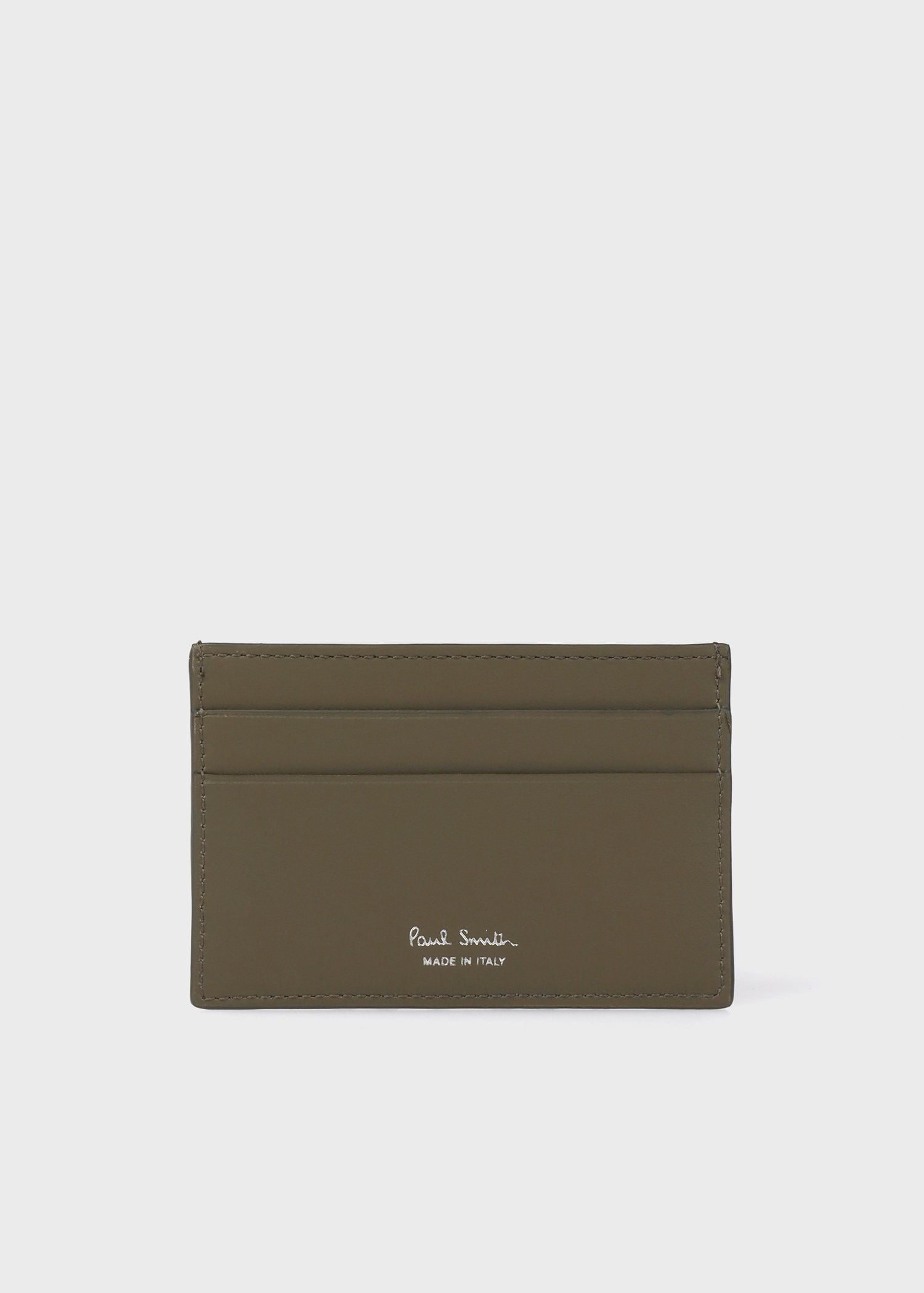 "Green Chevron Leather" パスケース ポール・スミス 財布・ポーチ・ケース パスケース・定期入れ イエロー