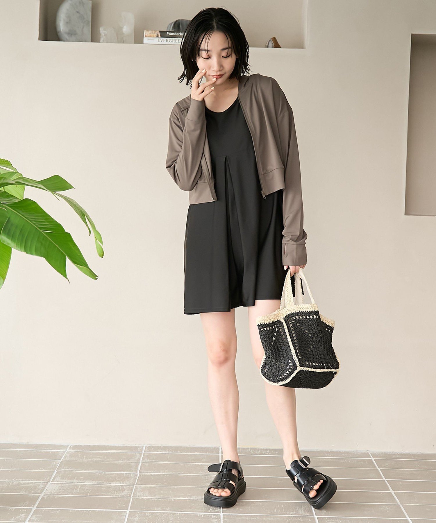 【SALE／10%OFF】coen 【UVカット率90%以上/2点セット/WEB限定/体型カバー】オール...