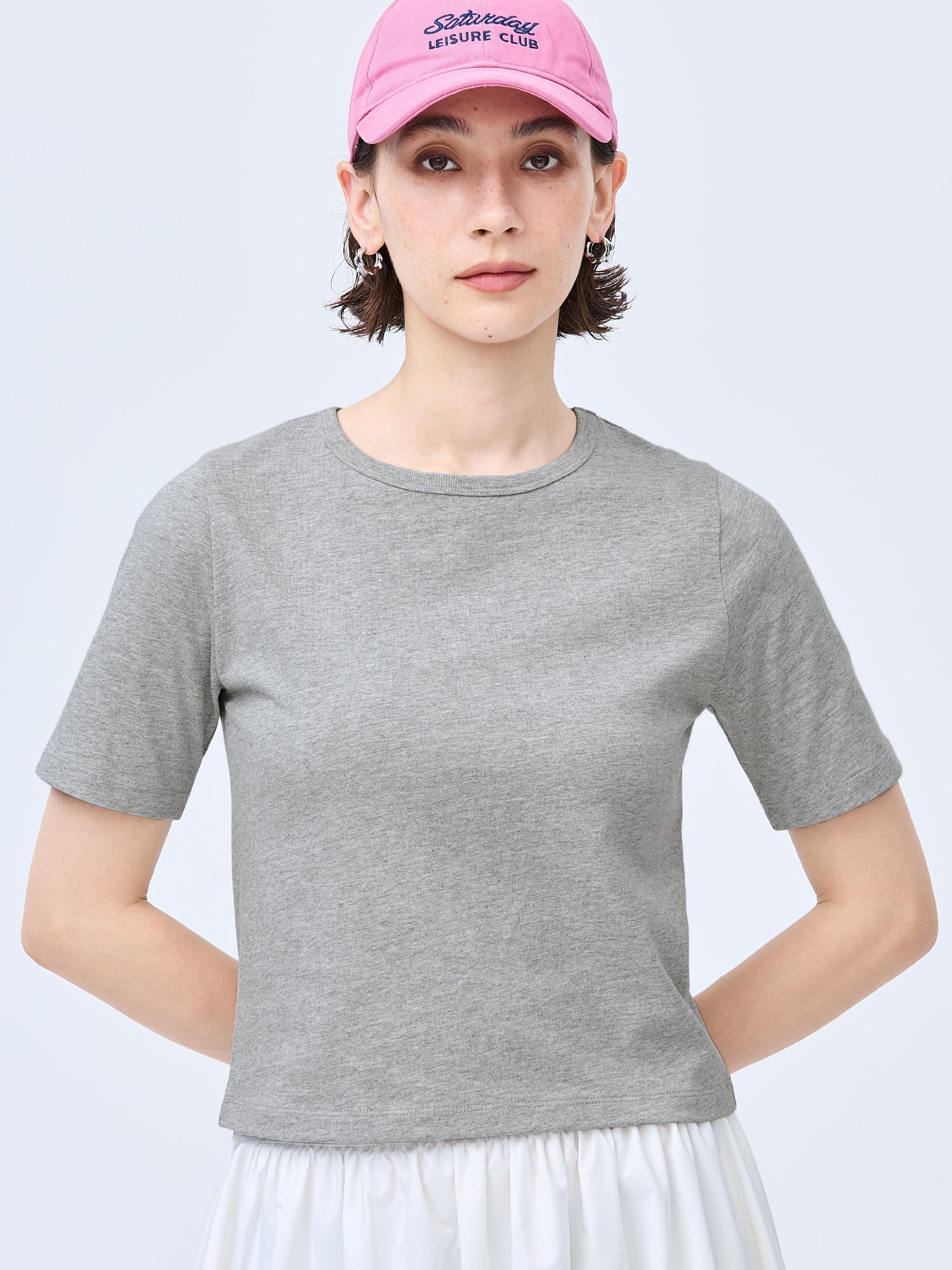 coca 【汗染み防止】汗染みレスTシャツ コカ トップス カットソー・Tシャツ グレー ホワイト