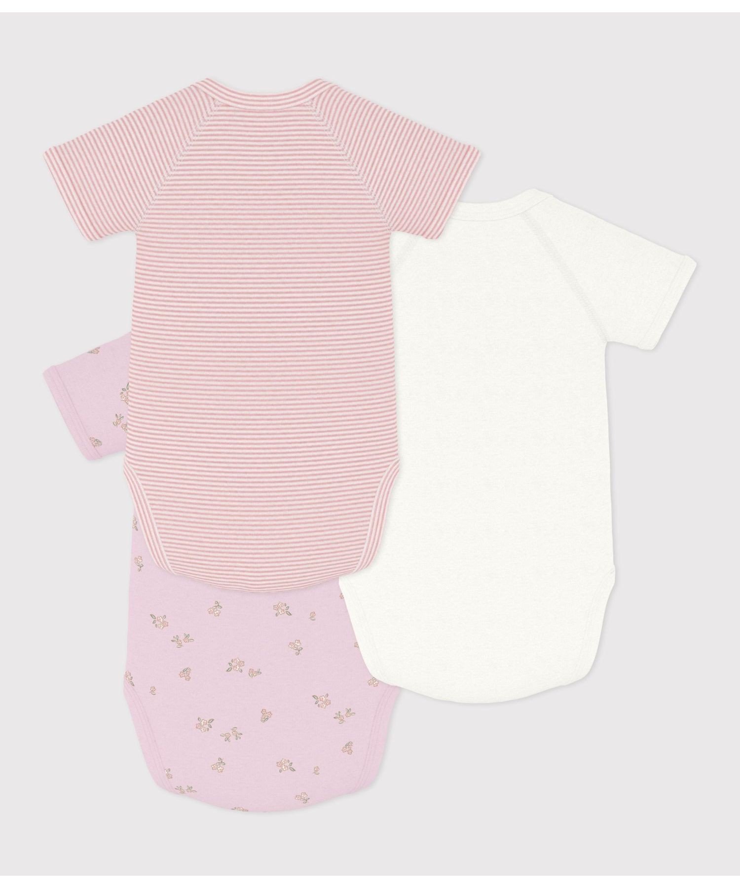 PETIT BATEAU プリント半袖あわせボディ3枚組 プチバトー マタニティウェア・ベビ...