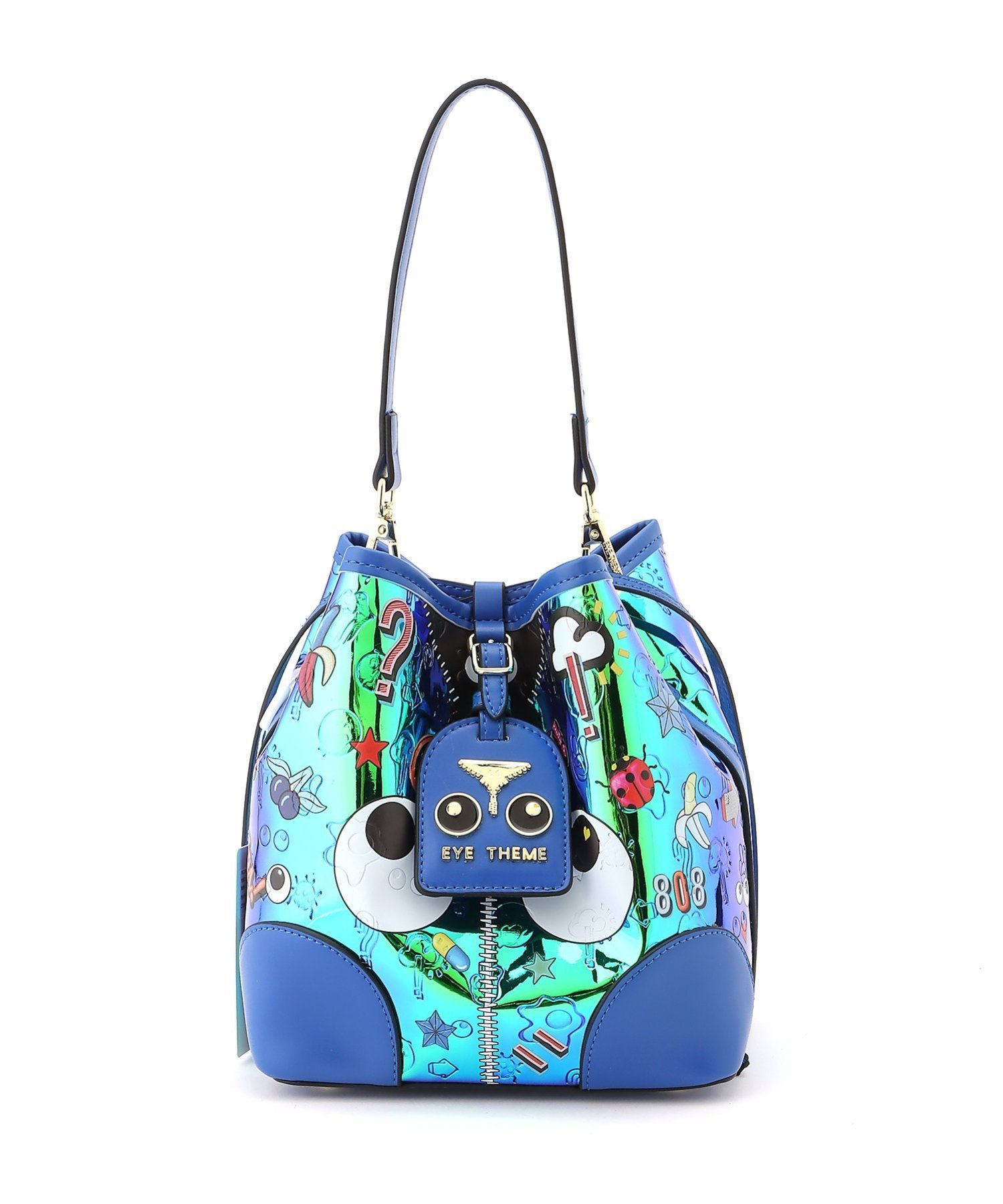 Eye Theme Eye Theme/(W)エナメルアイテーマ巾着型ショルダー ファッションバッグプラザ　ラミー バッグ ショルダーバッグ ブルー【送料無料】