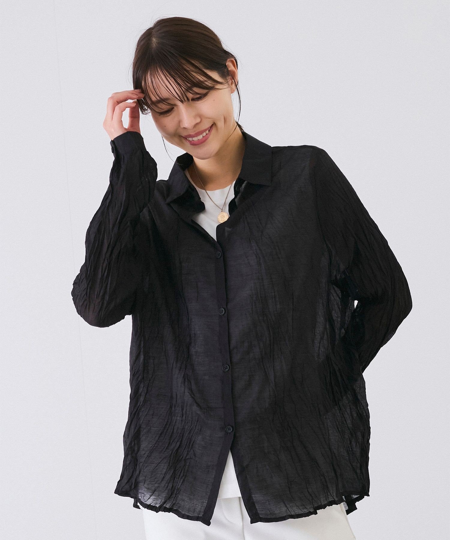 【SALE／30%OFF】JAYRO ワッシャー加工シャツ ジャイロ トップス シャツ・ブラウス ブルー ホワイト ブ..