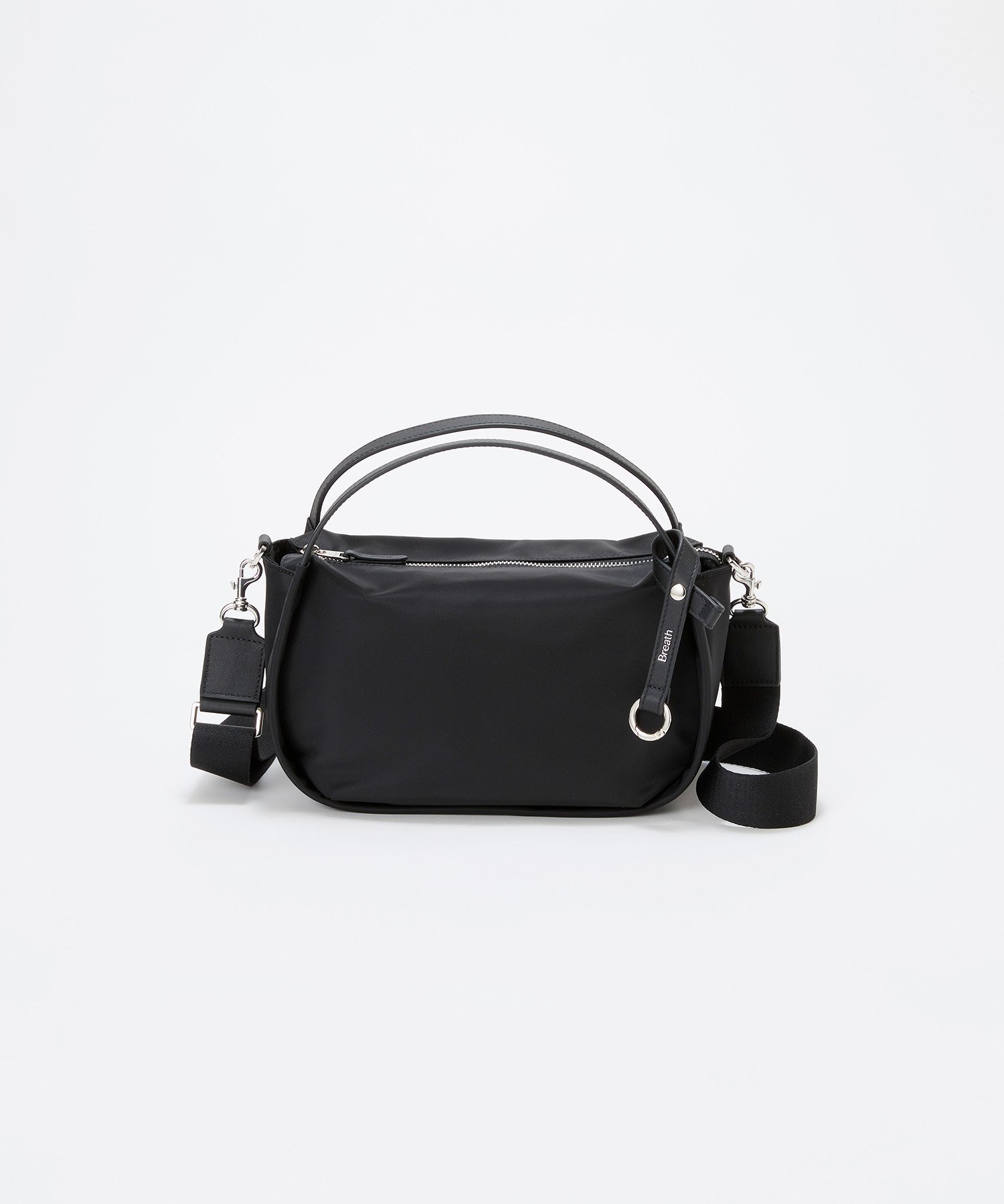 【SALE／30%OFF】Breath TOPKAPI 【撥水】ツヤ ナイロン ショルダー付き ラウンド トート バッグ トプカピ バッグ トートバッグ ブラック ホワイト【送料無料】