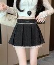 Jasmine Grandiflorum 【Jasmine】バックリボンプリーツミニスカート アイモハ スカート ミニスカート ブラック グレー【送料無料】
