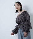NATURAL BEAUTY BASIC シアーギャザーペプラムブラウス ナチュラルビューティベーシック トップス シャツ・ブラウス ベージュ グリーン ホワイ...