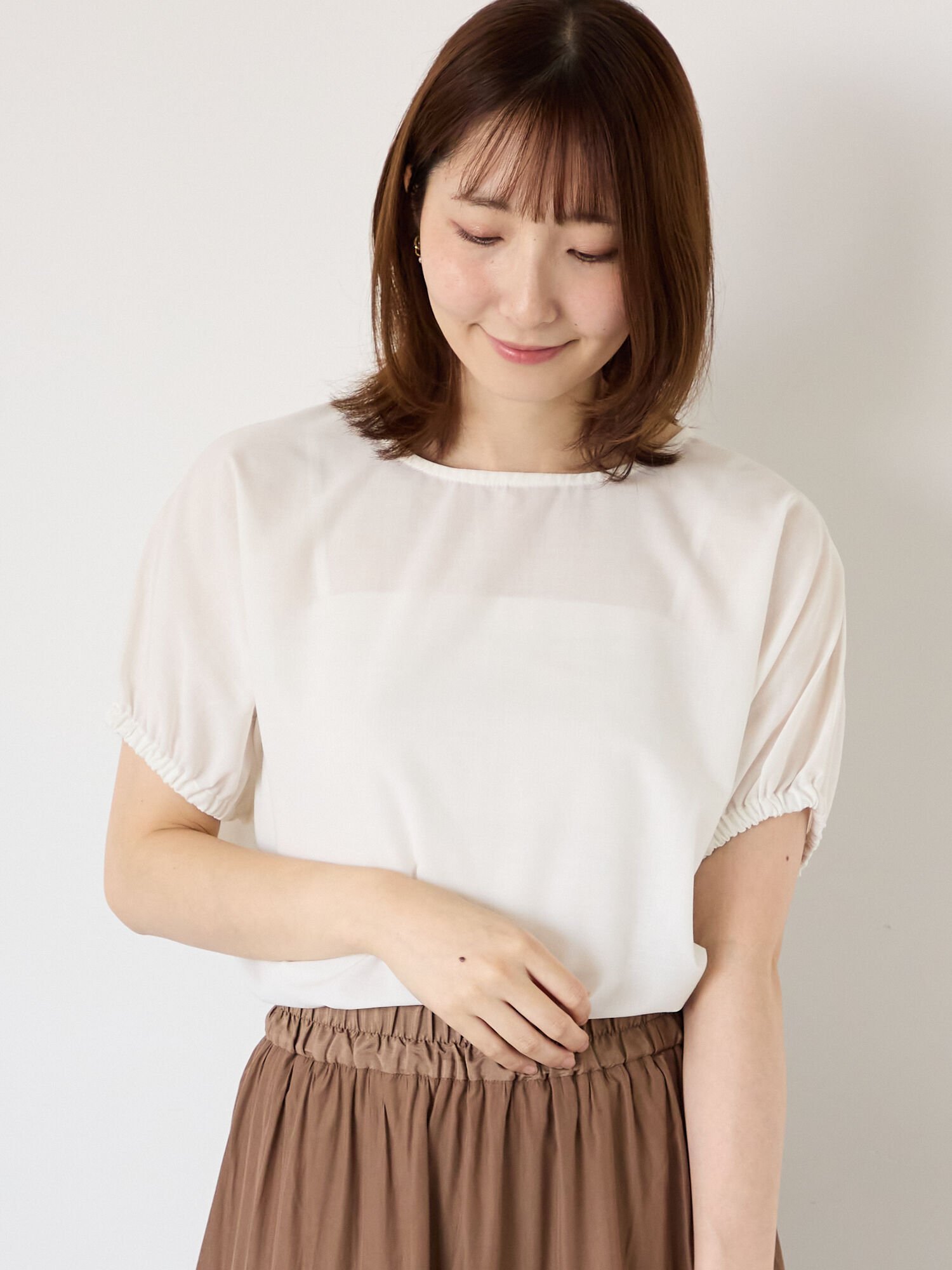 【SALE／66%OFF】Te chichi TERRASSE 【イージーケア/接触冷感】無地/柄アソートパフスリーブブラウス ..