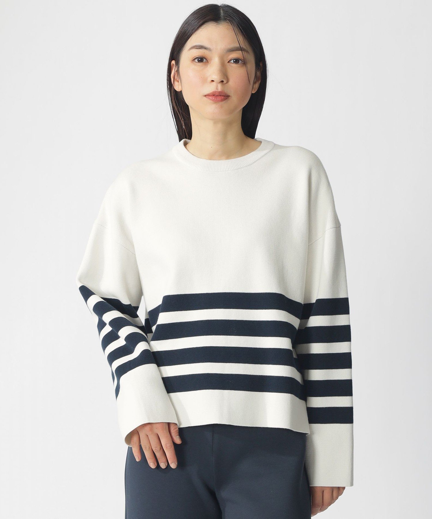 KOA ニット / KOA KNIT WOMAN エコアルフ トップス ニット ネイビー ホワイト