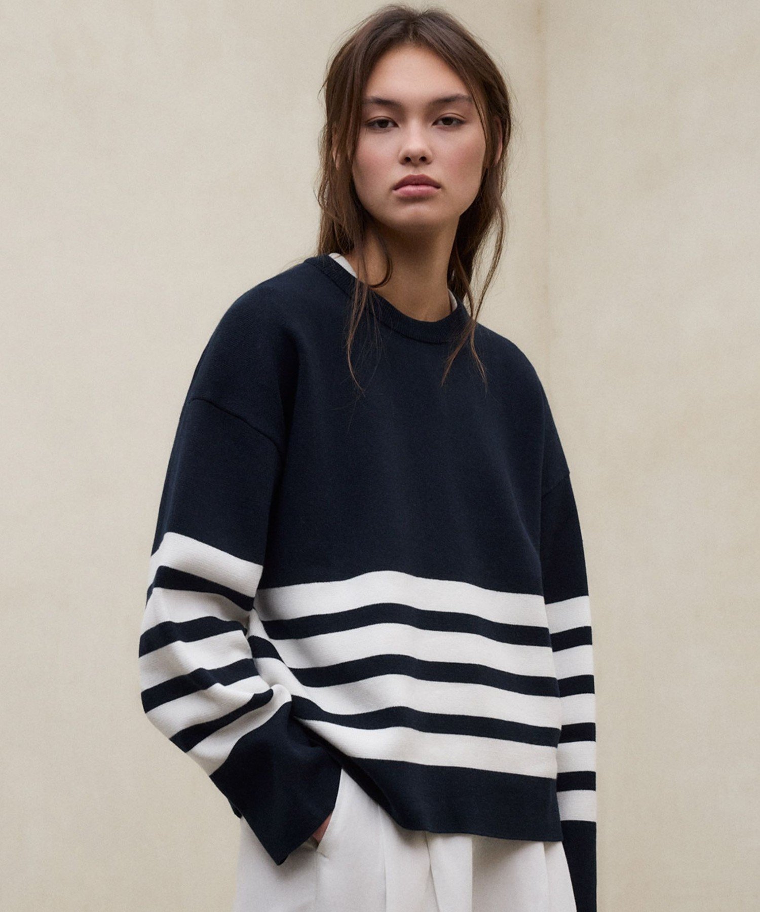 KOA ニット / KOA KNIT WOMAN エコアルフ トップス ニット ネイビー ホワイト