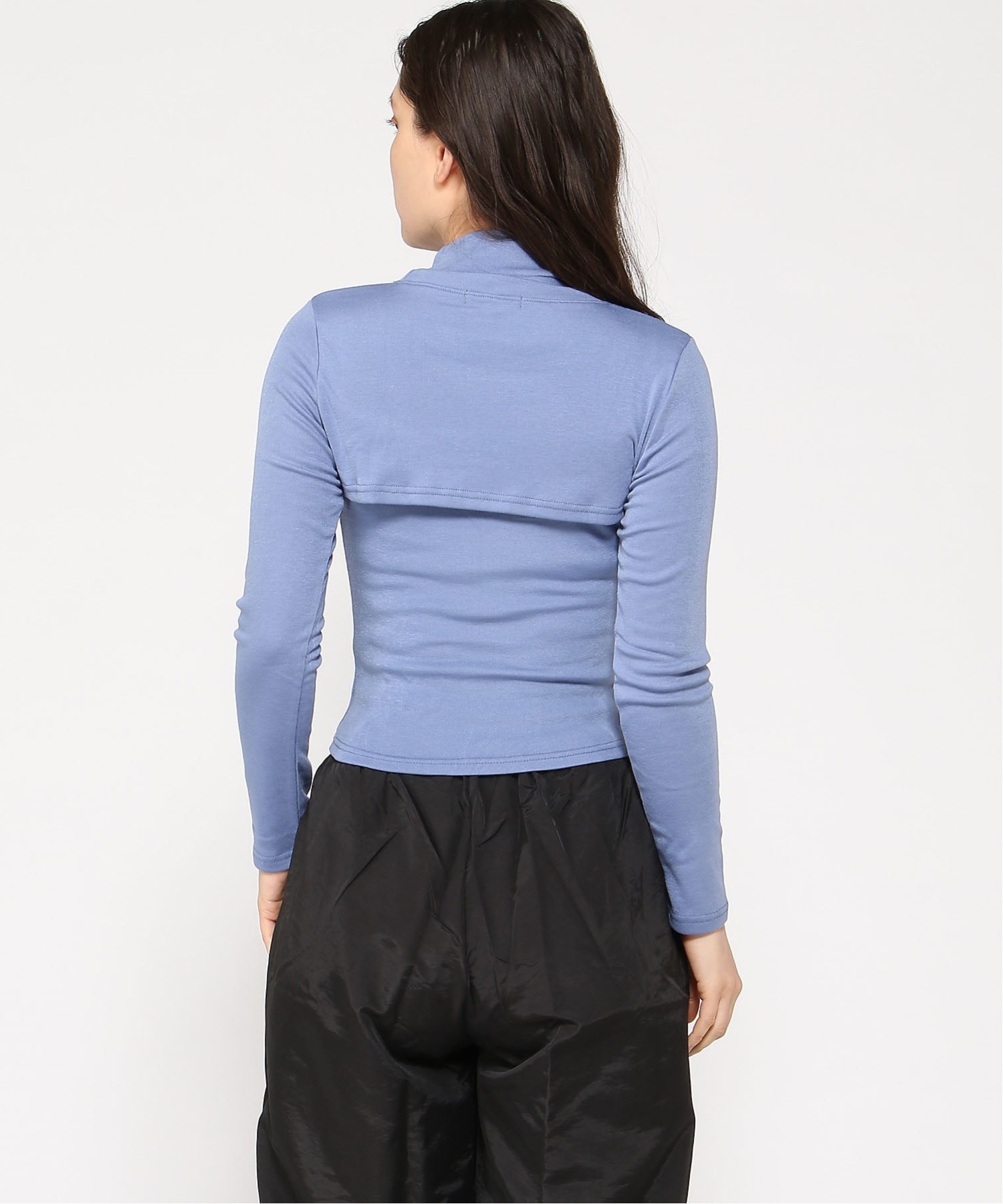 VIVID LADY VIVID LADY/(W)ハイネックノースリブリーTシャツセット ビビッドレディー トップス カットソー・Tシャツ ブルー