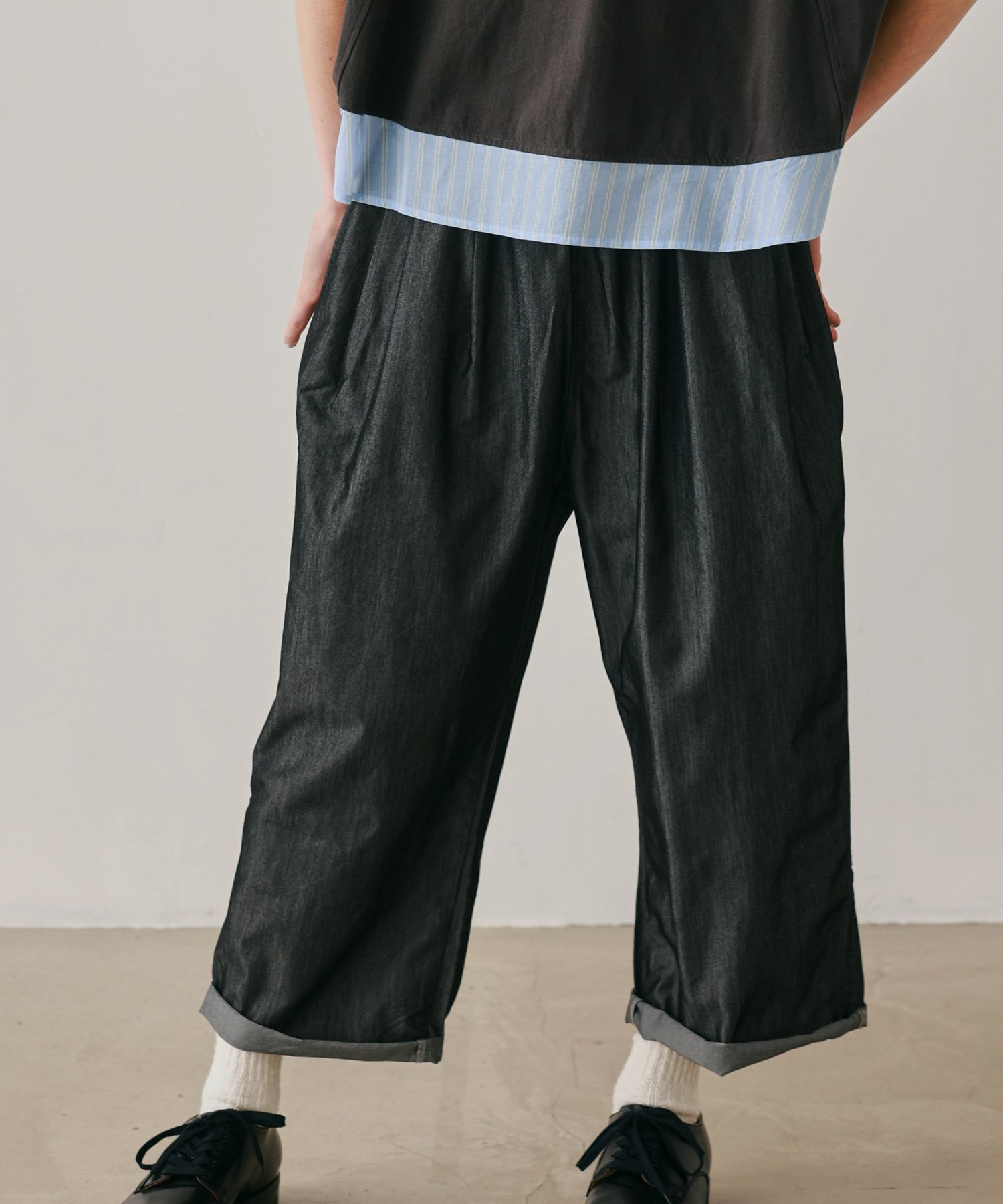 KELEN 「KELEN / ケレン」接触冷感3.5ozデニム ジャガードゴムパンツ ビーアパートメント パンツ その他のパンツ ネイビー ブラック