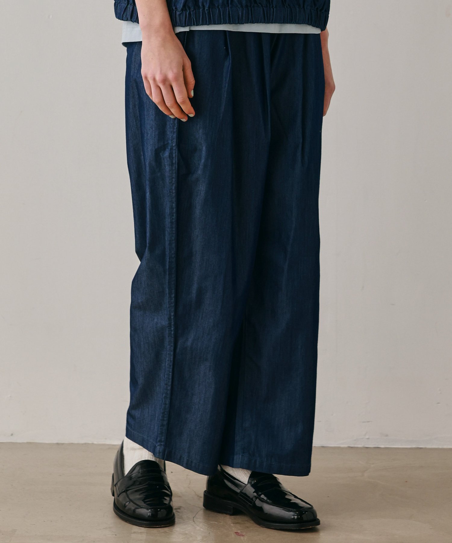 KELEN 「KELEN / ケレン」接触冷感3.5ozデニム ジャガードゴムパンツ ビーアパートメント パンツ その他のパンツ ネイビー ブラック
