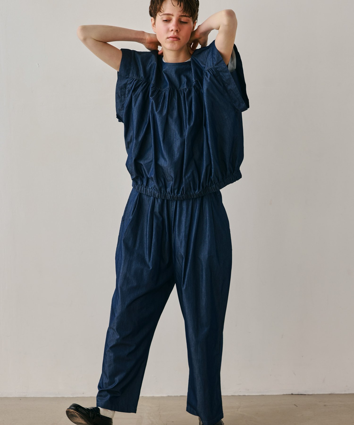 KELEN 「KELEN / ケレン」接触冷感3.5ozデニム ジャガードゴムパンツ ビーアパートメント パンツ その他のパンツ ネイビー ブラック