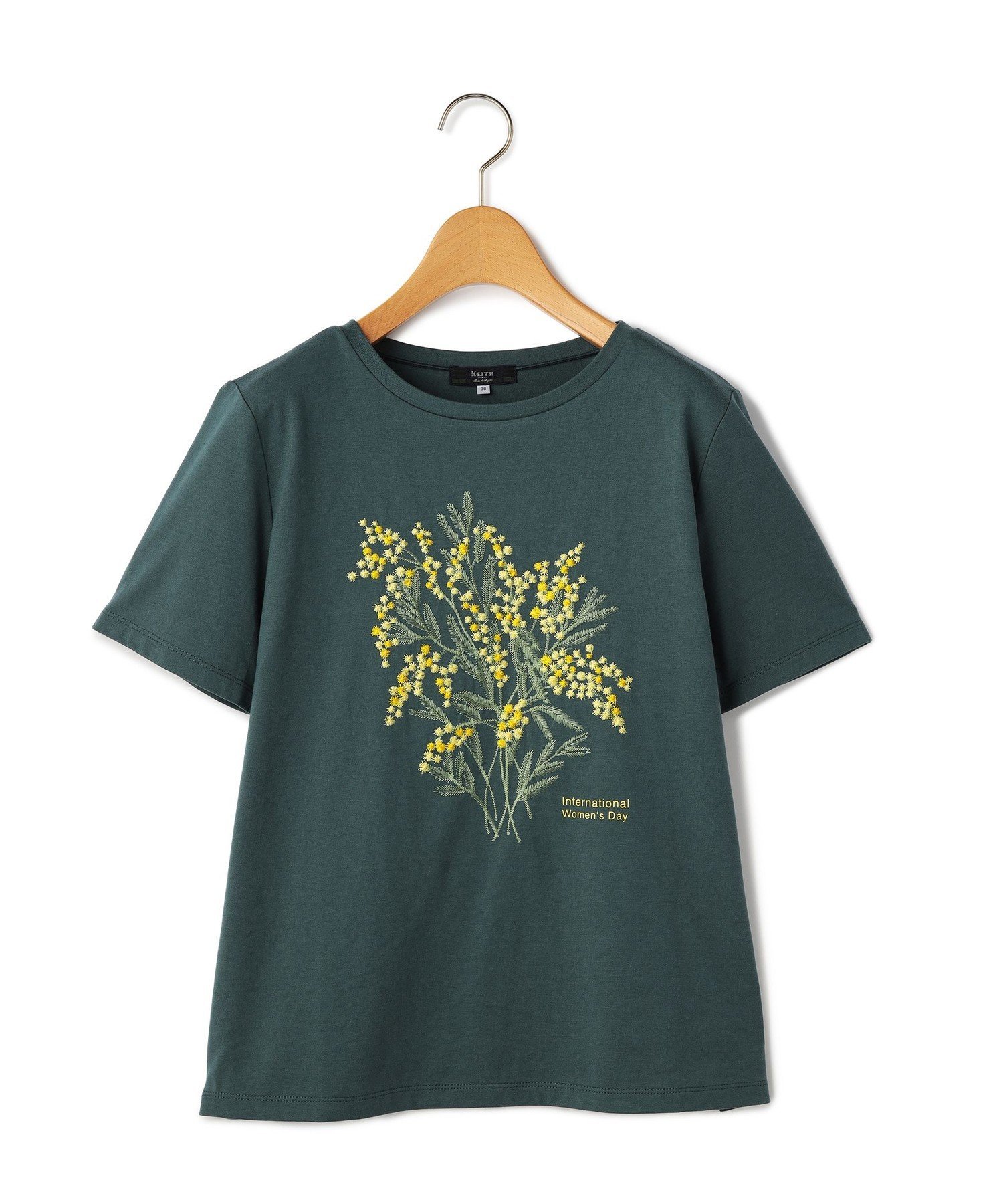 KEITH 40/2天竺カットソー キース トップス カットソー・Tシャツ グリーン ホワイト