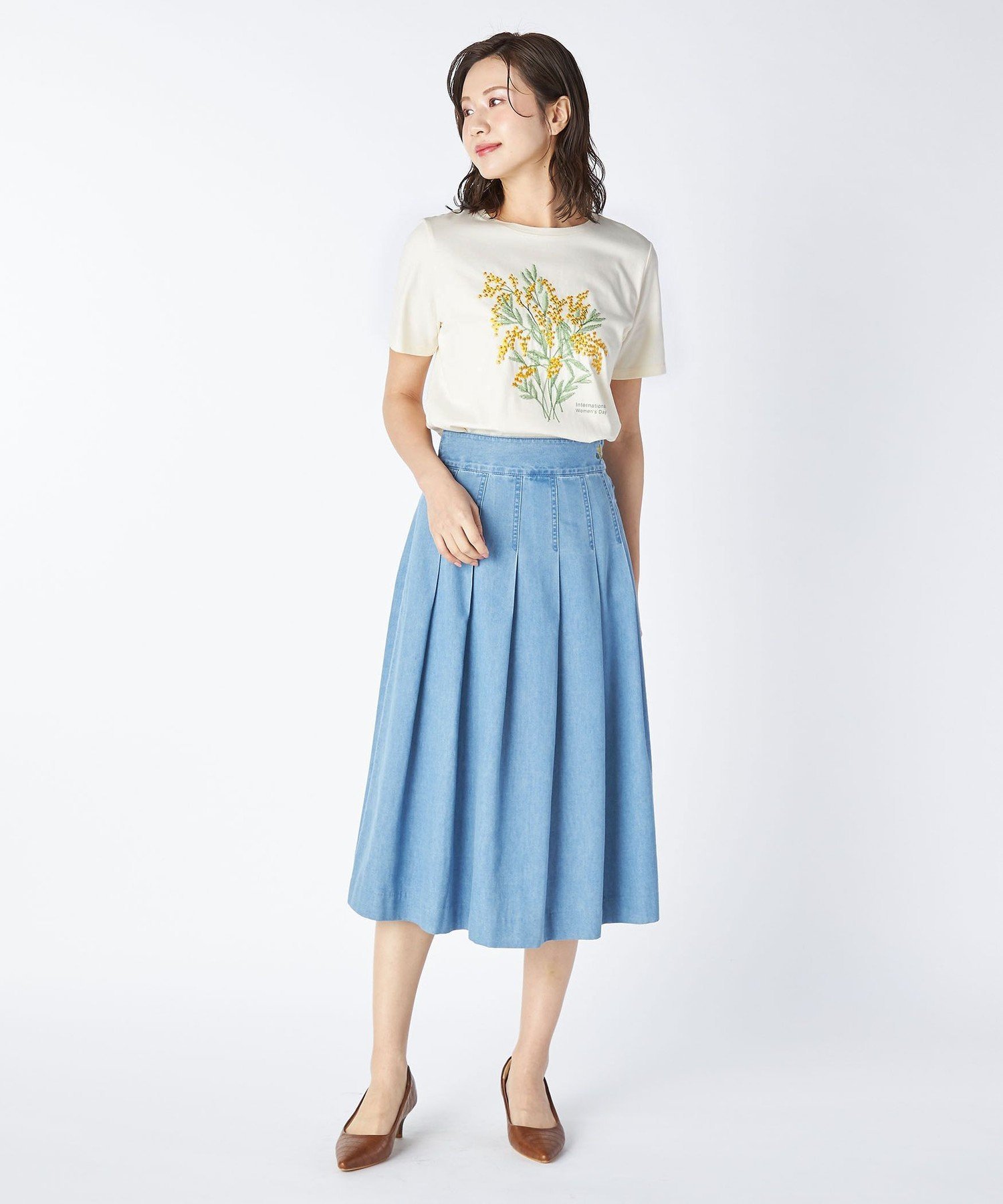KEITH 40/2天竺カットソー キース トップス カットソー・Tシャツ グリーン ホワイト