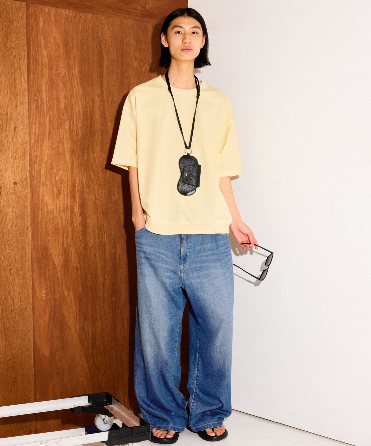 LAKOLE ステッチミニウラケTEE ラコレ トップス カットソー・Tシャツ ブラック イエロー ホワイト グリーン