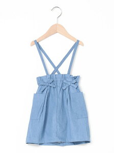 【SALE／30%OFF】petit main リボンサスペンダーSK ナルミヤオンライン スカート キッズスカート ブルー ベージュ