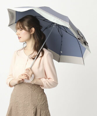 LANVIN en Bleu LANVIN en Bleu(ランバン オン ブルー) 晴雨兼用日傘/遮光/遮熱/UV/ビジューリボン 折りたたみ傘 ムーンバット ファッション雑貨 折りたたみ傘 ブルー ブラック ベージュ グレー【送料無料】