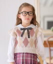 【SALE/50%OFF】any FAM KIDS アーガイル ニット ベスト エニィファム トップス ベスト・ジレ ピンク パープル