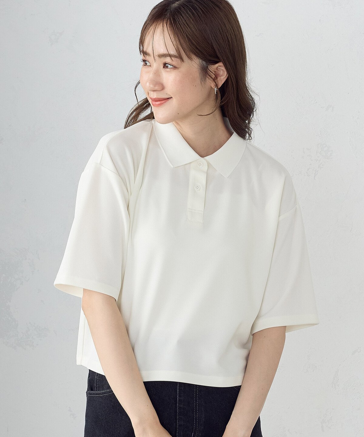 COMME CA ISM 【サスティナブル】 AQUAROBE ポロシャツ コムサイズム トップス ポロシャツ ホワイト ネイビー ブルー【送料無料】のサムネイル