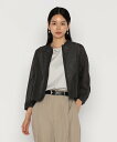 Gabardine K.T 綿麻からみ 麻メッシュブルゾン コムサ ジャケット・アウター ブルゾン・ジャンパー グレー ホワイト【送料無料】
