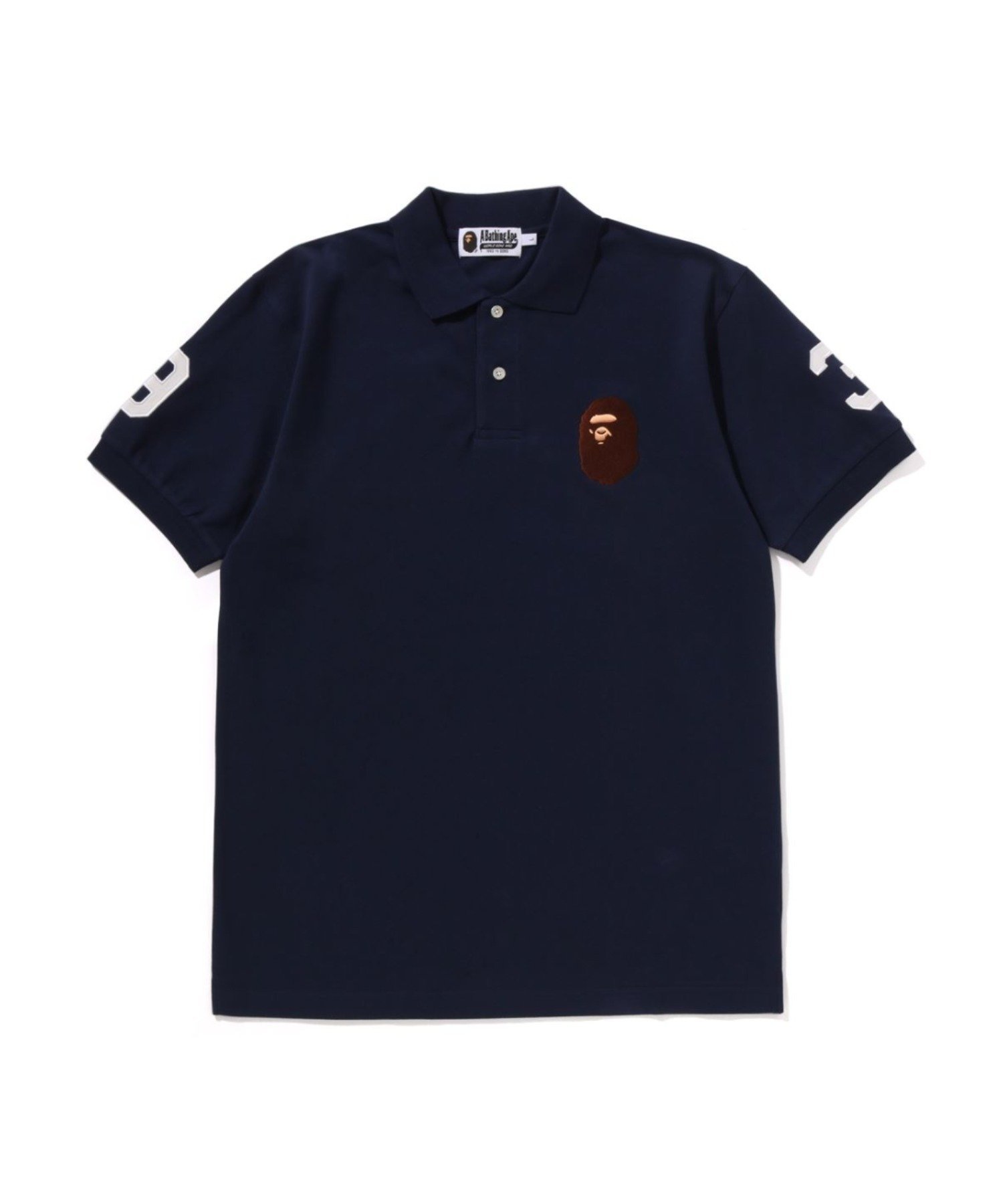 A BATHING APE LARGE APE HEAD POLO BAPEC ア ベイシング エイプ トップス ポロシャツ ブラック ネイビー ホワイト【送料無料】