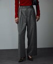 SALON adam et rope' ウールタックワイドパンツ サロン アダム エ ロペ パンツ スラックス・ドレスパンツ グレー【送料無料】