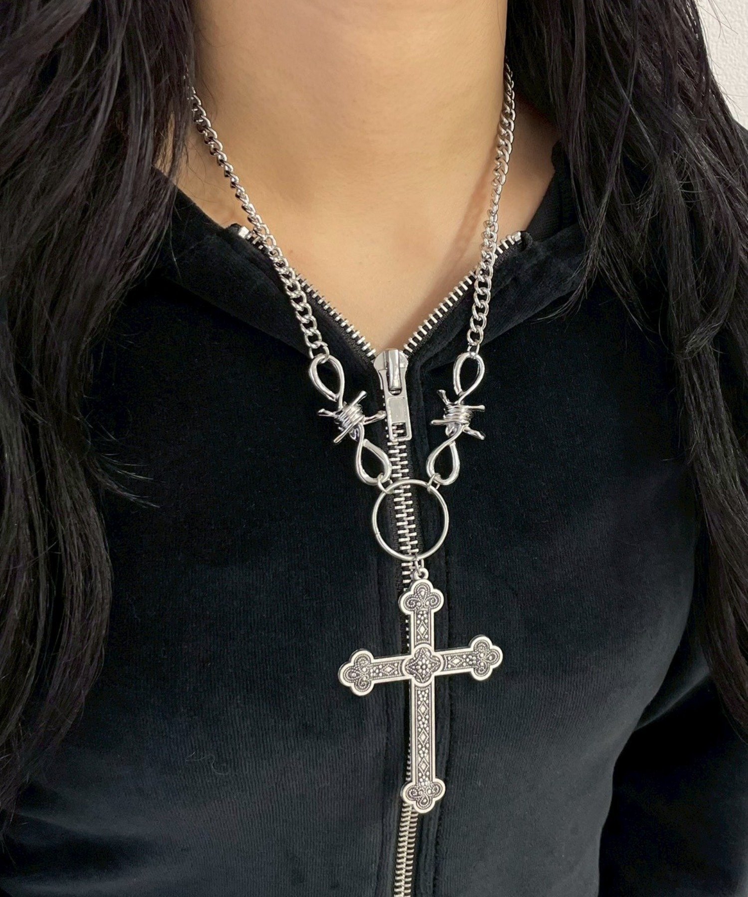 WEGO LADY'S LBIGクロスモチーフネックレス ウィゴー アクセサリー・腕時計 ネックレス シルバー