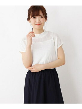 【SALE/70%OFF】SHOO・LA・RUE 【2点セット】シャ-リング襟ニットソー+キャミソール シューラルー ニット アンサンブル ホワイト ブラック イエロー