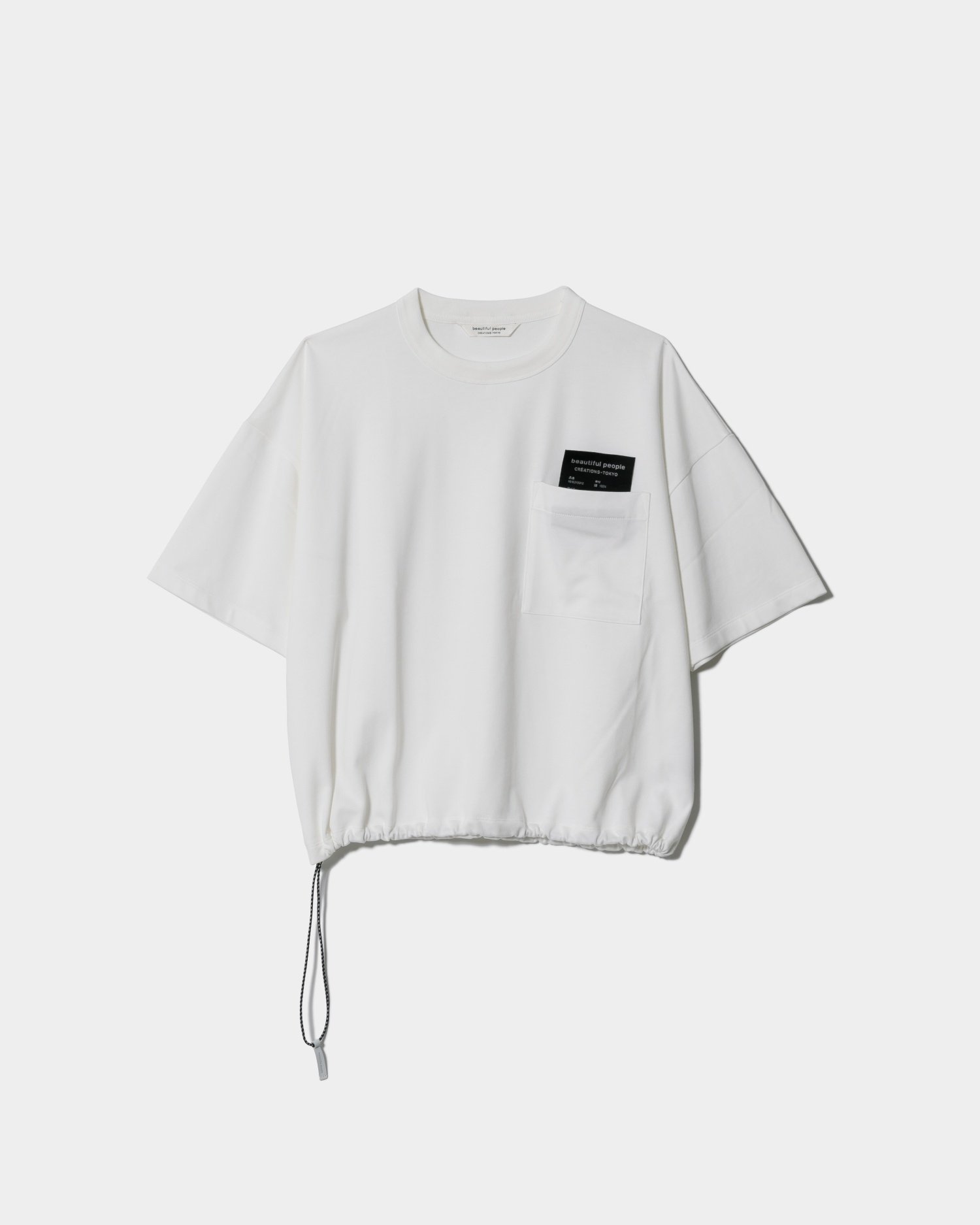 beautiful people suvin compact jersey big QOL tag T ビューティフルピープル トップス カットソー・Tシャツ ブラック ホワイト【送料無料】