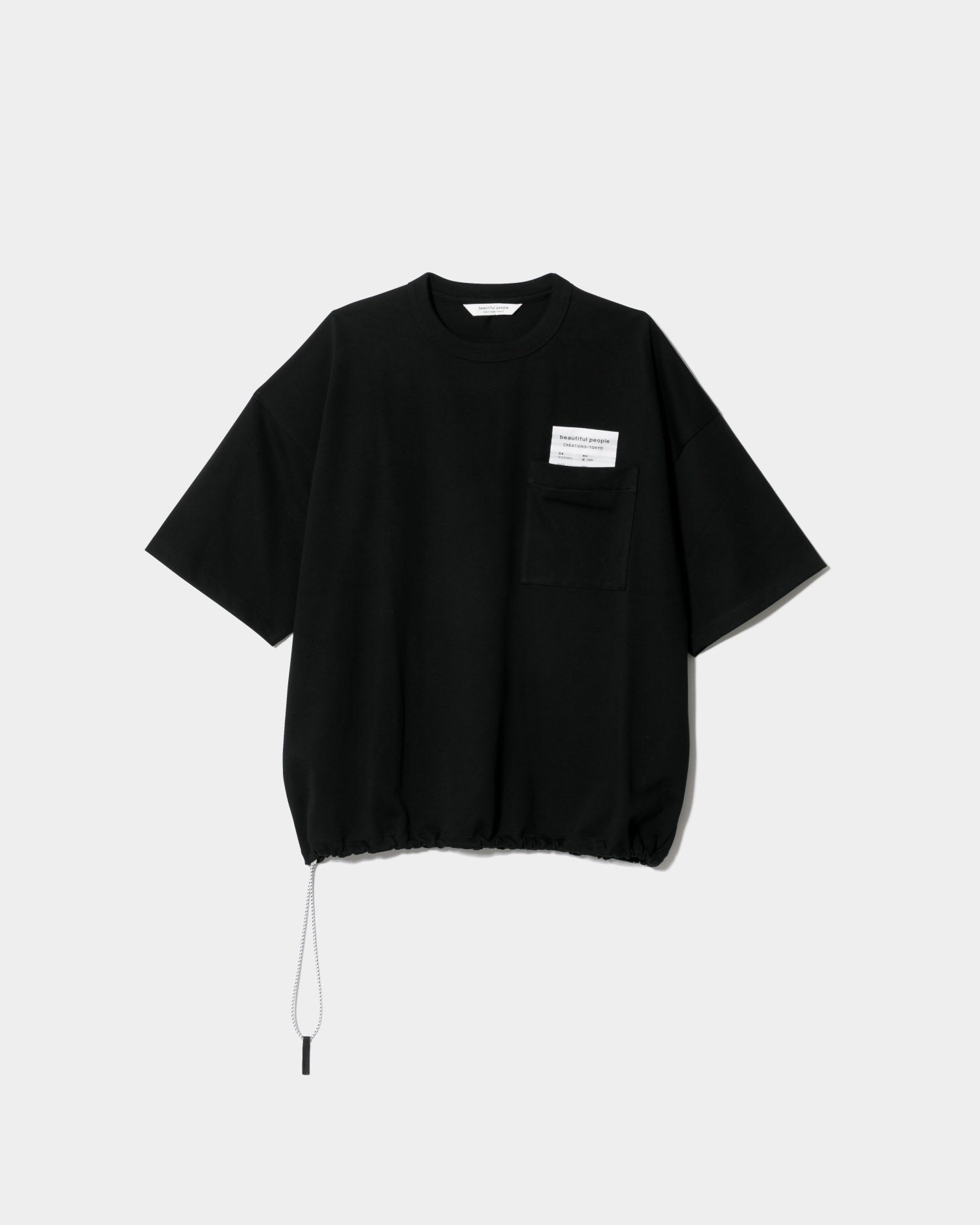 beautiful people suvin compact jersey big QOL tag T ビューティフルピープル トップス カットソー・Tシャツ ブラック ホワイト【送料無料】