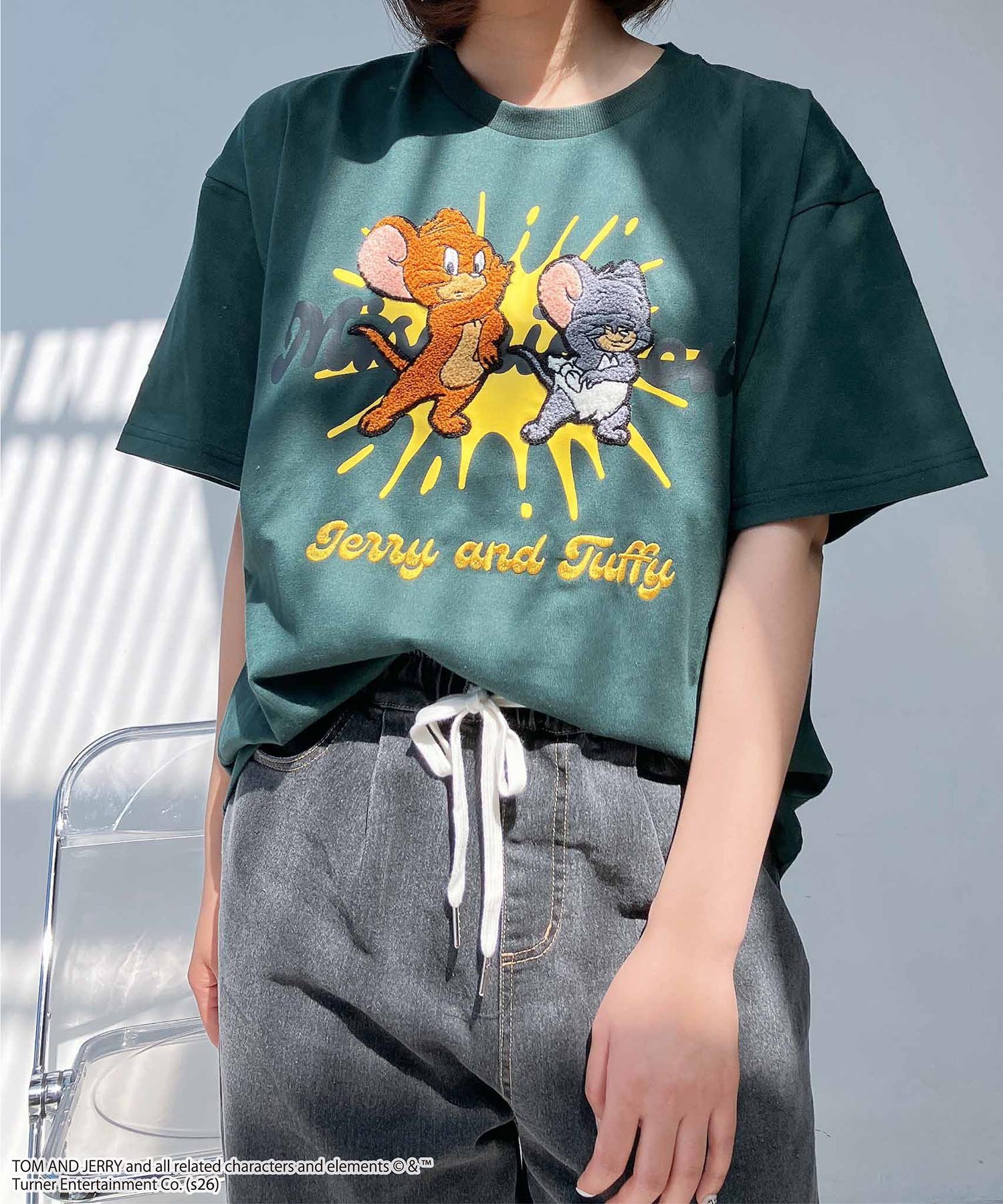 楽天市場】トムとジェリー tシャツ（カラーグリーン）（メンズ 