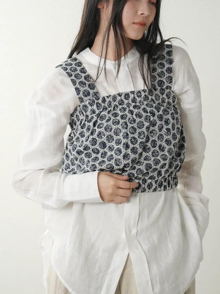 FIKA. 2Way floral cotton lace bustier ラシュッド トップス その他のトップス ネイビー ホワイト【送料無料】